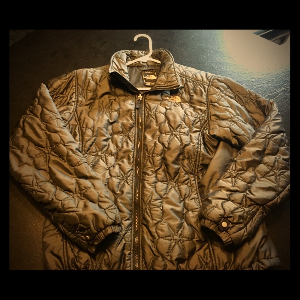 TNF The North Face Ladies XL Puffy Jacket EUC Grey